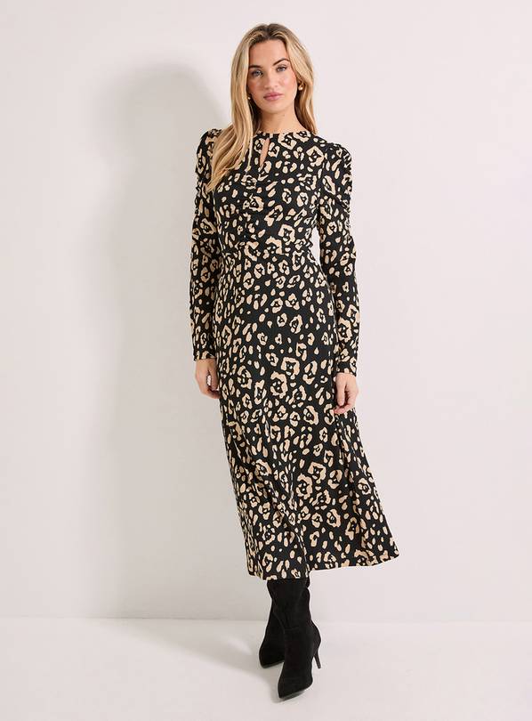 DOROTHY PERKINS Animal Keyhole Midi Dress 8